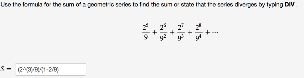 Solved Use the formula for the sum of a geometric series to | Chegg.com