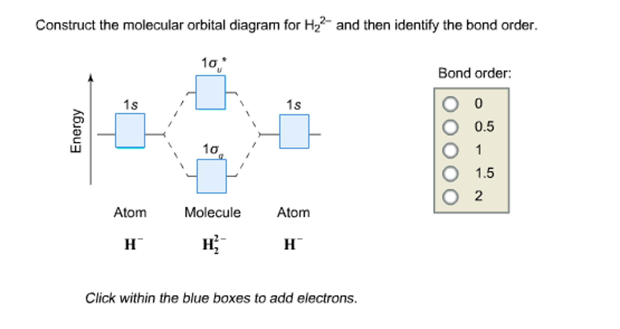 H Orbital Diagram