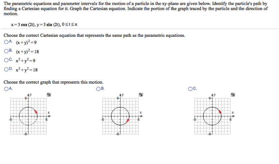 Solved The parametric equations and parameter intervals for | Chegg.com