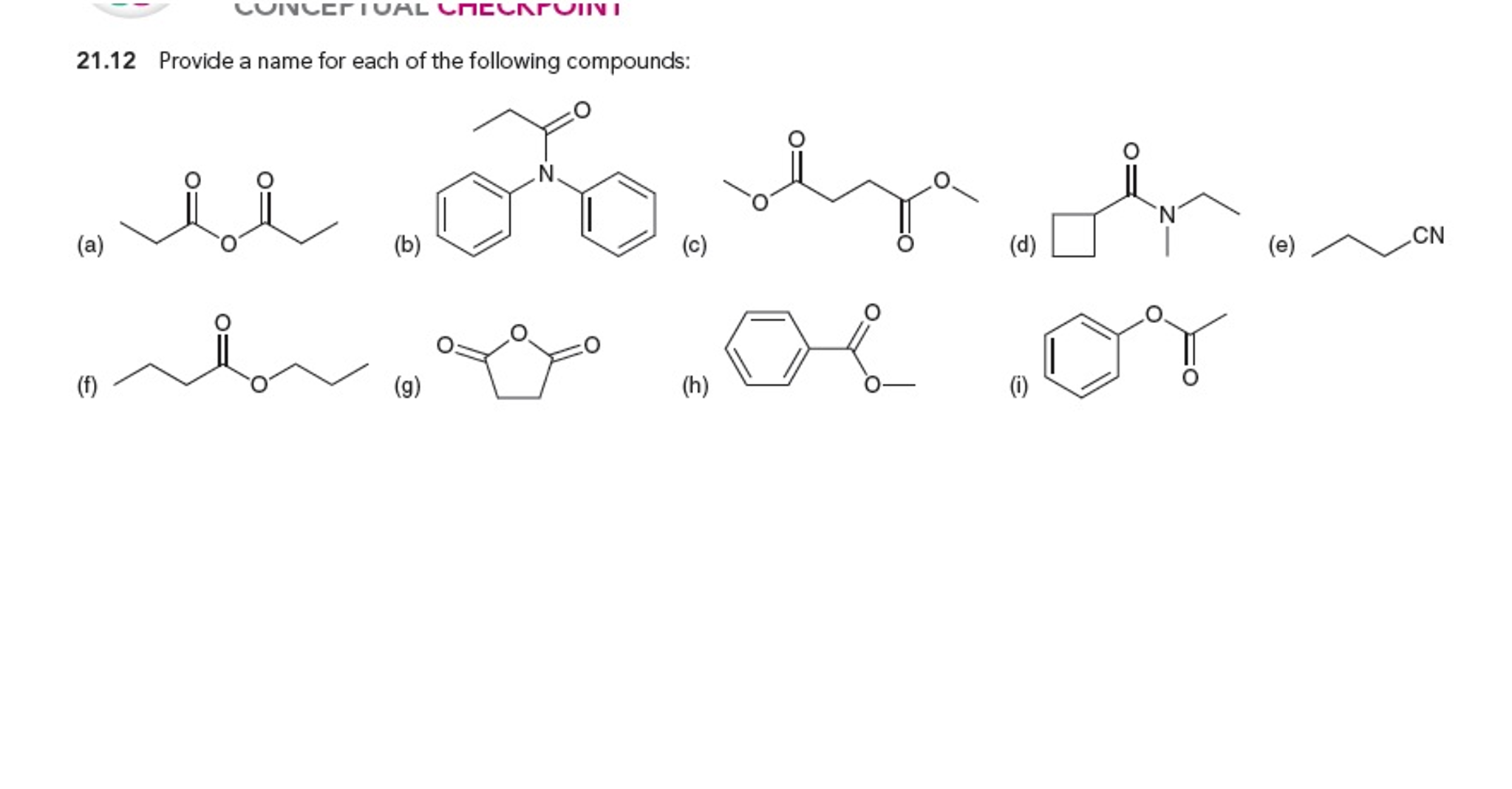 Solved Provide A Name For Each Of The Following Compounds: | Chegg.com