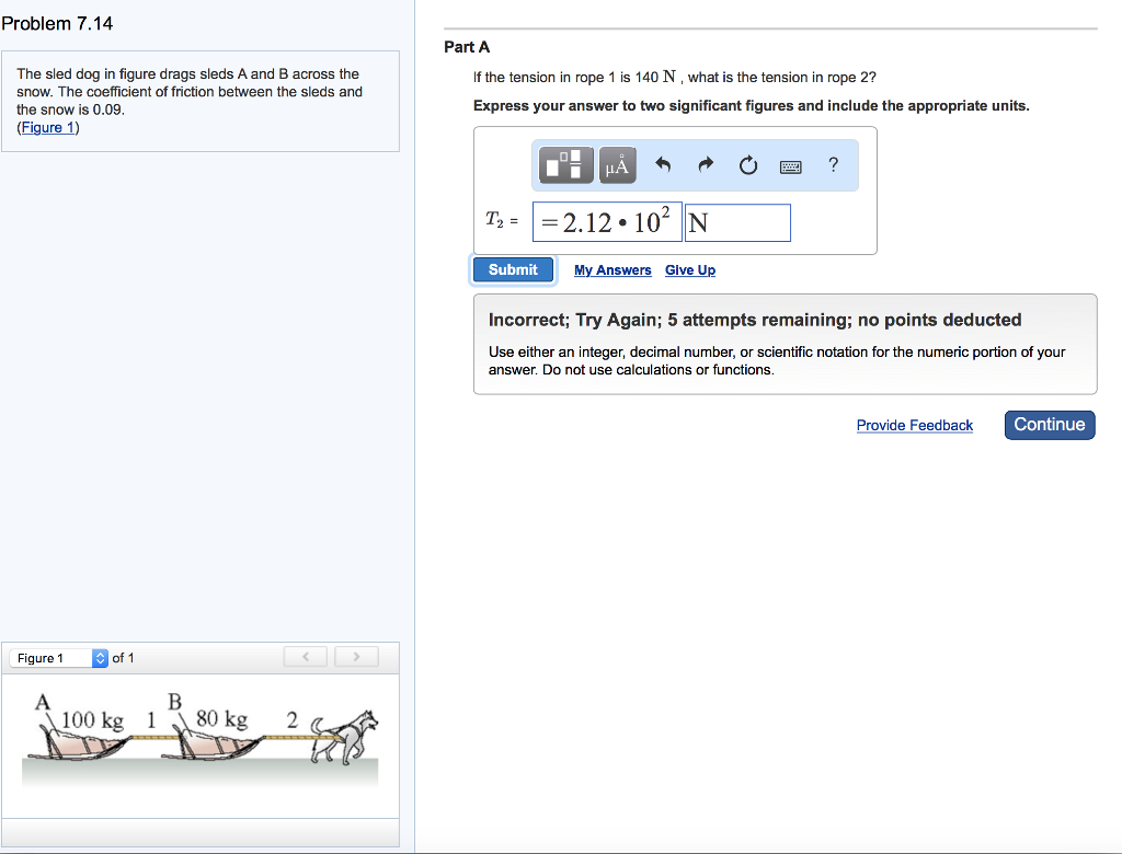 Solved Problem 7.14 Part A The Sled Dog In Figure Drags | Chegg.com