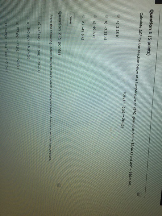 Solved Calculate delta G degree for the reaction below at a | Chegg.com