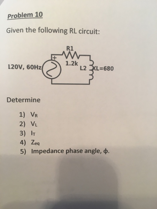 Solved Problem 9 Given The Following Inductor Circuit 12 Xl 4903