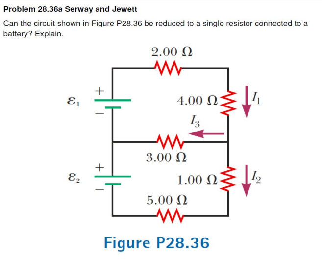 Solved Problem 28.36a Serway and Jewett Can the circuit | Chegg.com