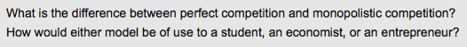 Solved What is the difference between perfect competition | Chegg.com
