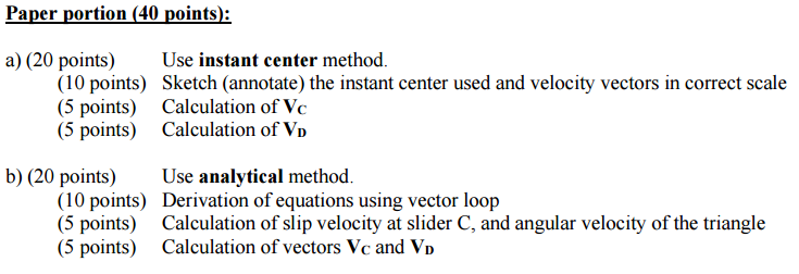 Solved Find the velocity vectors of points C and Dat given | Chegg.com