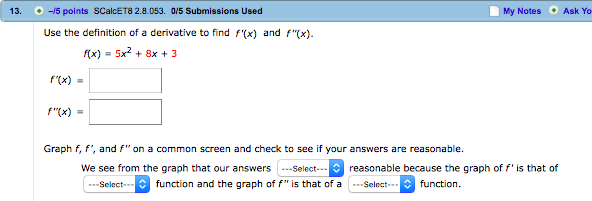 Solved Use The Definition Of A Derivative To Find F X And