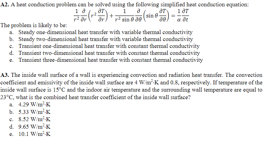 Solved A2 A Heat Conduction Problem Can Be Solved Using The Chegg Solved A2 A Heat Conduction Problem Can Be Solved Using The Chegg