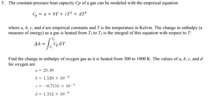 solved-5-the-constant-pressure-heat-capacity-cp-of-a-gas-chegg