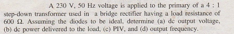 Solved A 230 v, 50 Hz voltage is applied to the primary of a | Chegg.com