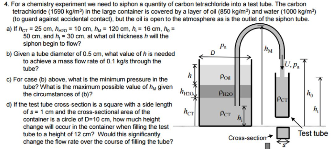 For a chemistry experiment we need to siphon a | Chegg.com