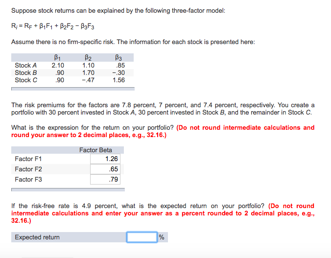 Solved Suppose Stock Returns Can Be Explained By The | Chegg.com