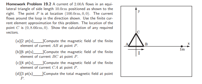 Solved Homework Problem 19.2 A current of 2.00A flows in an | Chegg.com