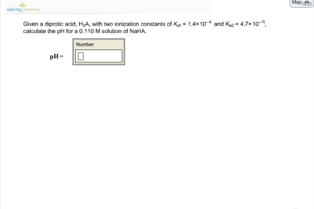 Solved Given A Diprotic Acid H2a With Two Ionization