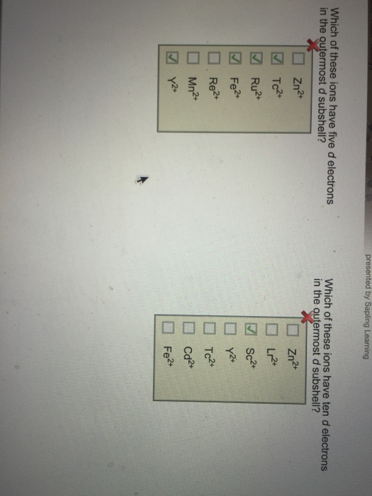Solved which of these ions have five d electrons in the chegg