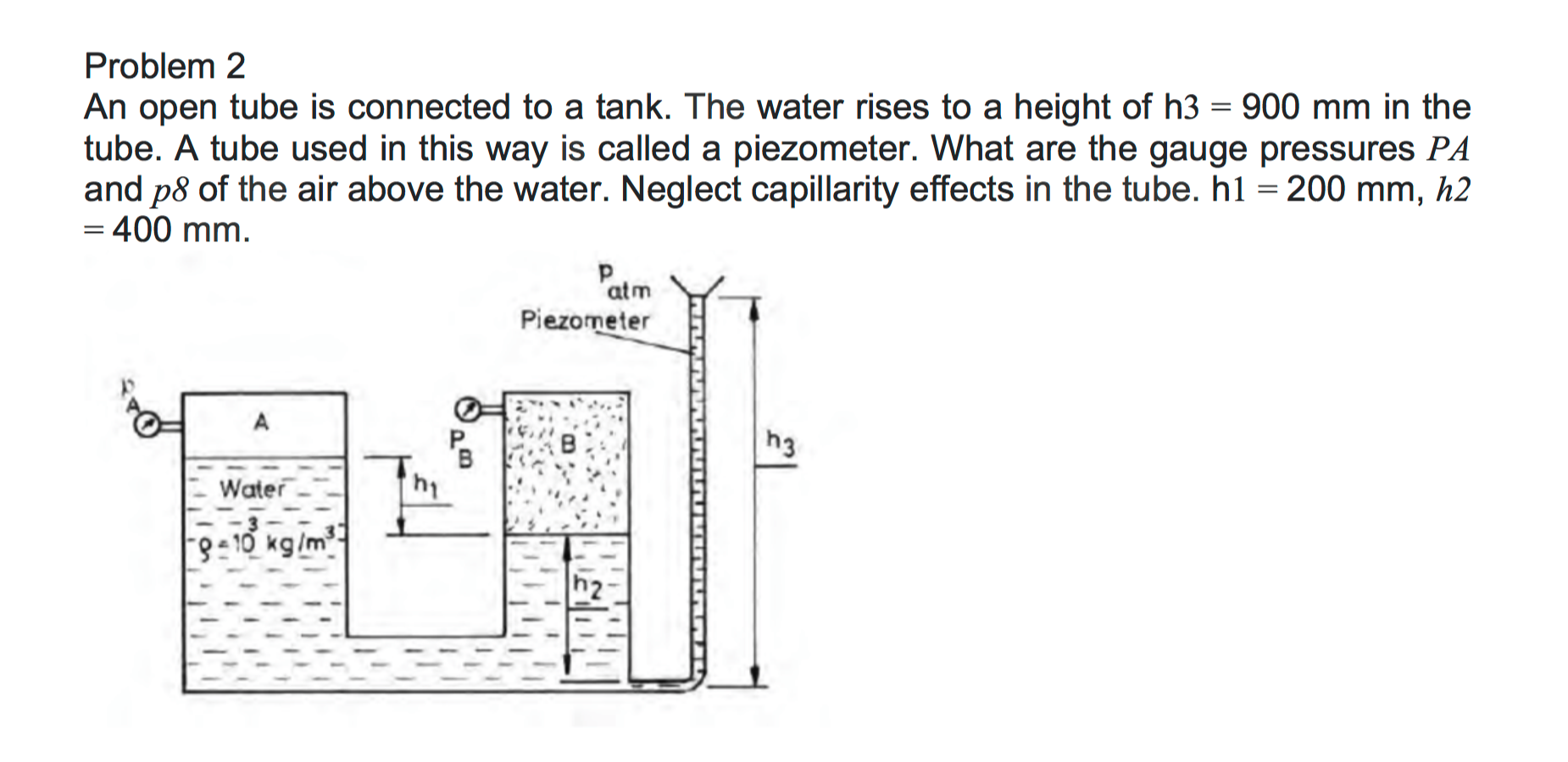 Solved An open tube is connected to a tank. The water rises