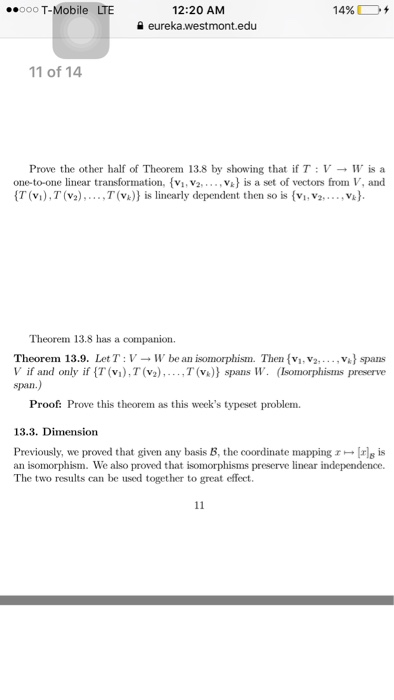 Solved Prove the other half of Theorem 13.8 by showing that | Chegg.com