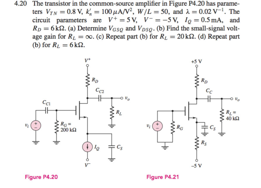 Solved The transistor in the commonsource amplifier in