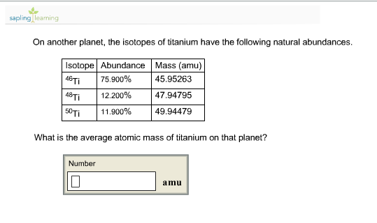 Solved On another planet, the isotopes of titanium have the | Chegg.com