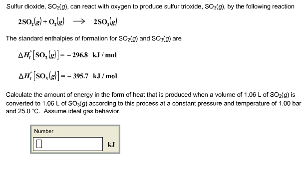 Sulphur Dioxide Reacts With Oxygen To Form Sulphur Trioxide