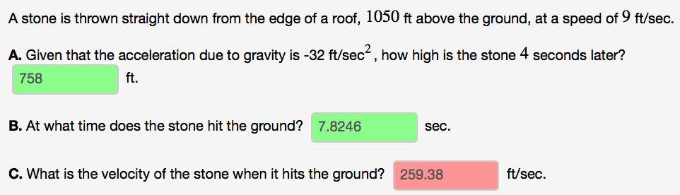 Solved A stone is thrown straight down from the edge of a | Chegg.com