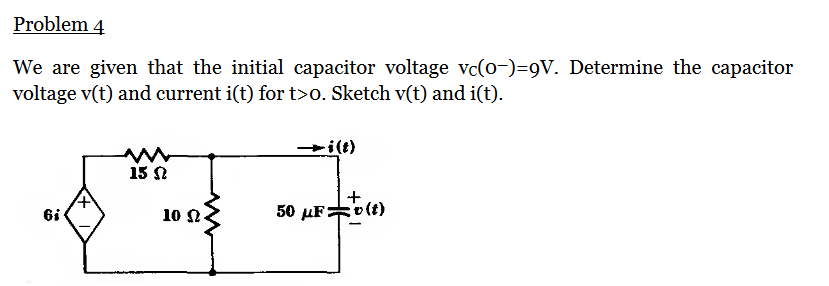 Solved We are given that the initial capacitor voltage | Chegg.com