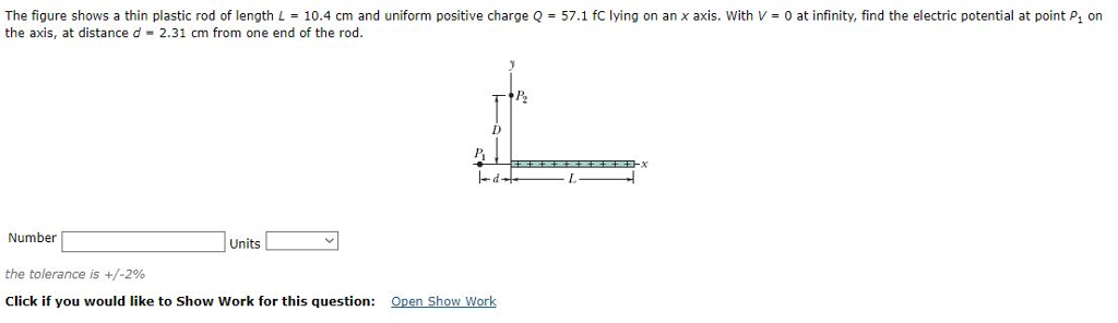 Solved The figure shows a thin plastic rod of length L = | Chegg.com