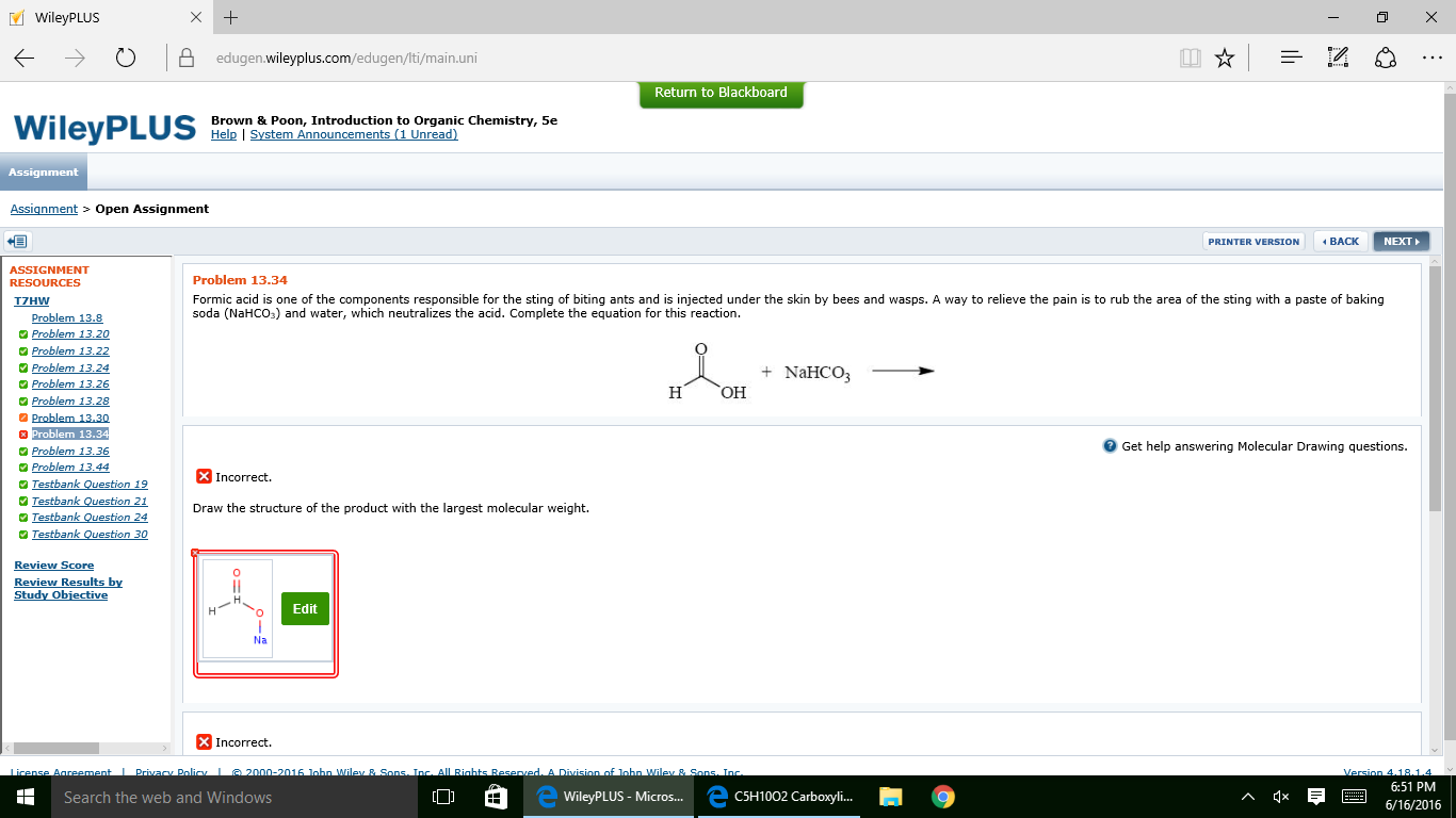 Solved Formic acid is one of the components responsible for Chegg com