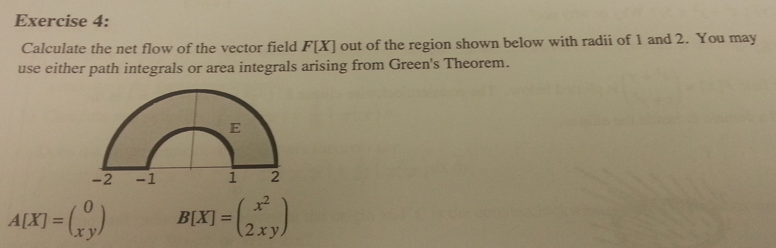 Calculate the net flow of the vector field F[X] out | Chegg.com