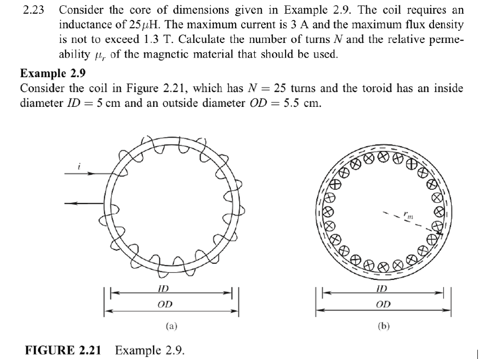 Solved Consider the core of dimensions given in Example 2.9.