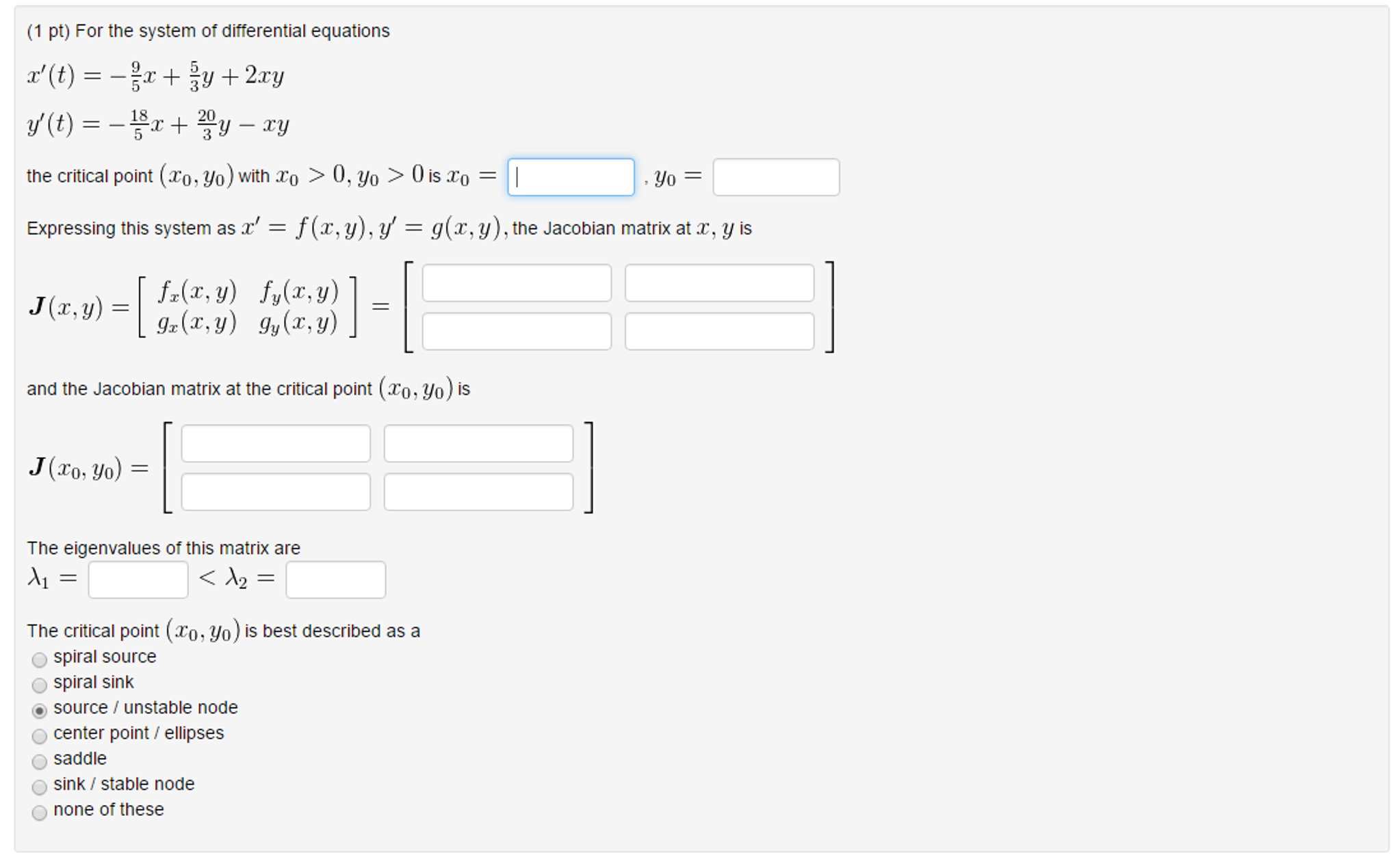 solved-for-the-system-of-differential-equations-x-t-chegg