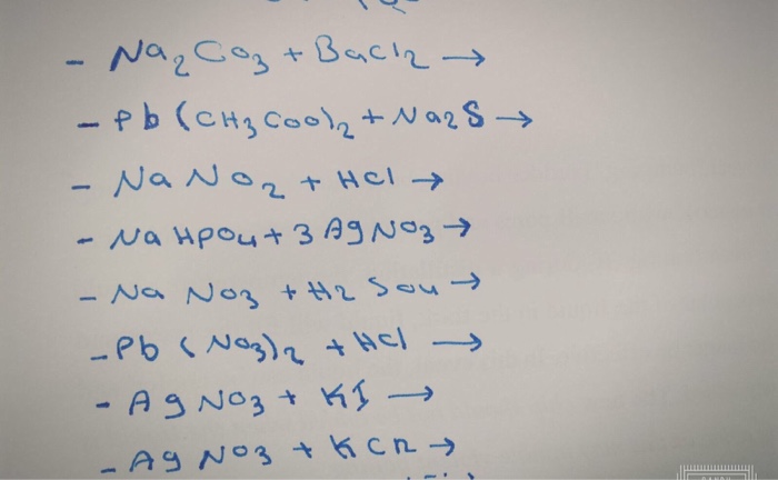 Solved Na2Co3+Bacl2 rightarrow -pb(CH3C0012)+Na2S | Chegg.com