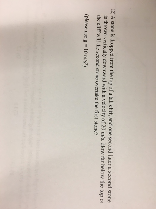 Solved A stone is dropped from the top of a tall cliff, and | Chegg.com