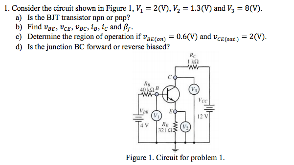 Solved Consider the circuit shown in Figure 1, V_1 = 2(V), | Chegg.com