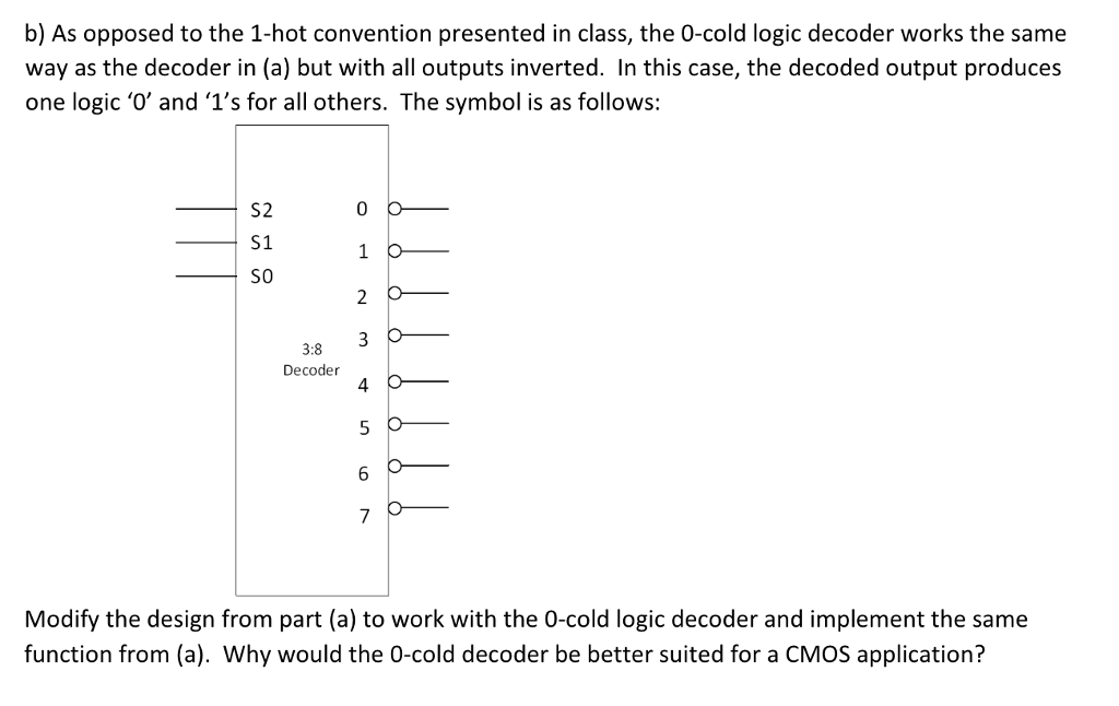 Solved 5) A) Using A 3:8 Binary Decoder (shown Below) With | Chegg.com