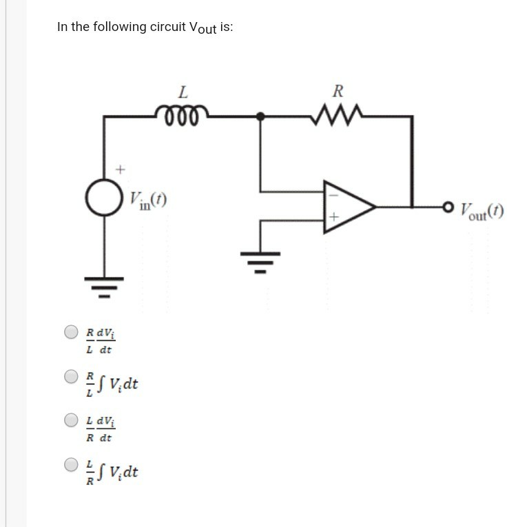 solved-in-the-following-circuit-vout-is-out-r-dv-de-r-dt-v-chegg