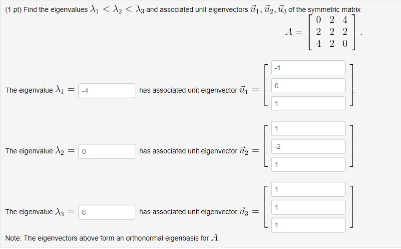 Eigenvalue calculator deals