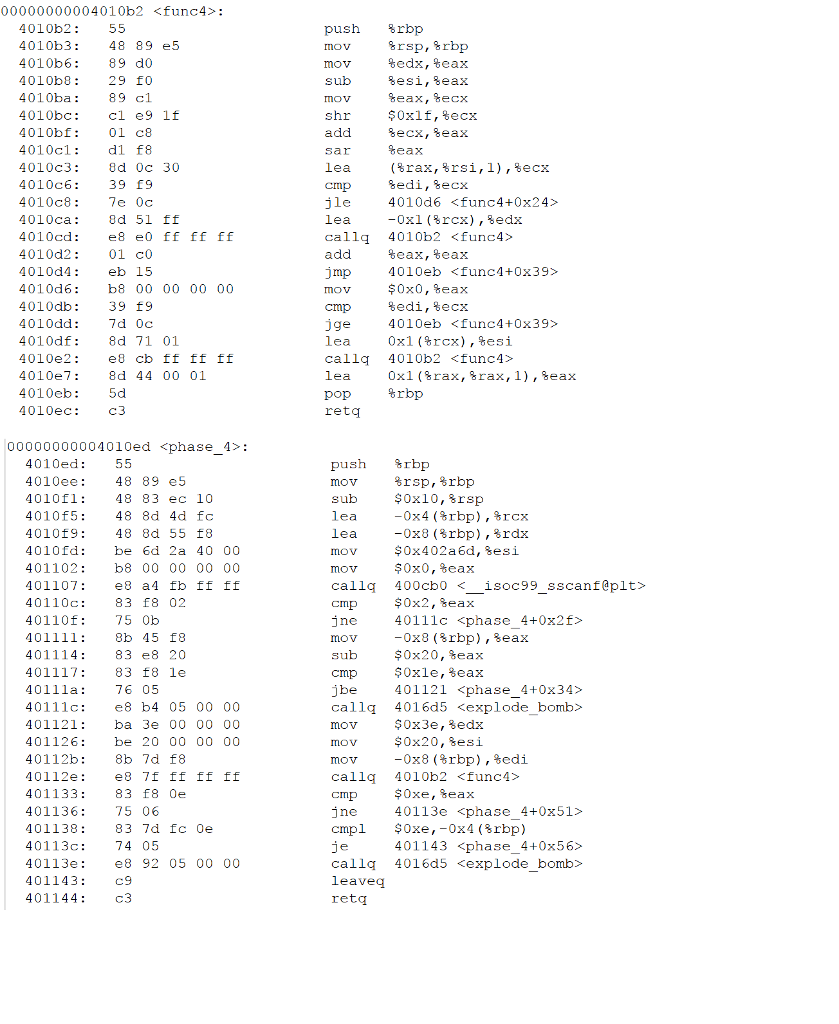 Binary Bomb Lab Phase 4: (x86 Assembly) I Am, 51% OFF