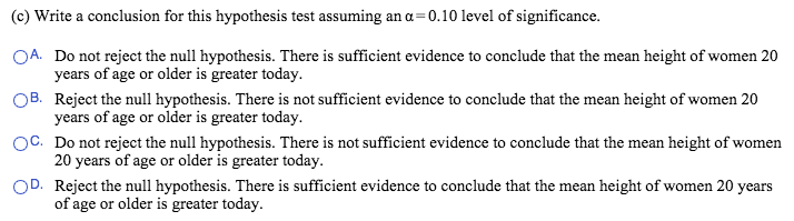 what is hypothesis test conclusion