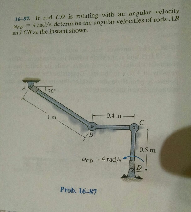 Solved 1687. If rod CD is rotating with an angular velocity