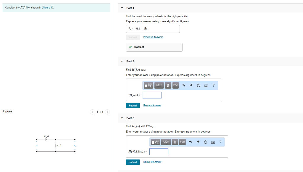 Solved Consider the RC filter shown in (Figure 1). Part A | Chegg.com