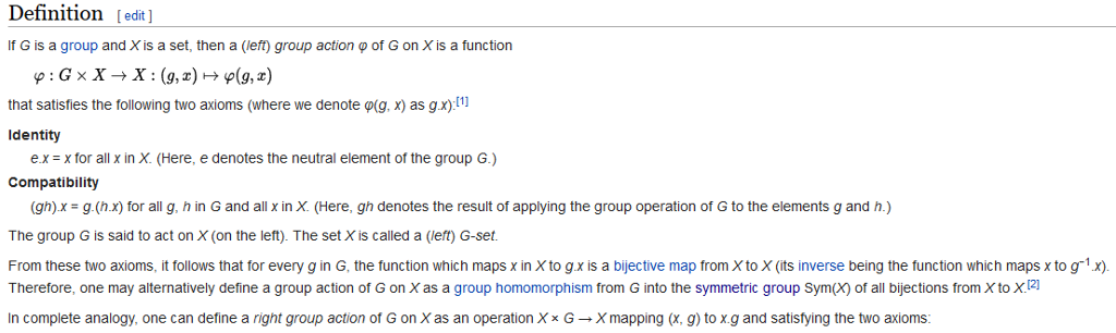 Solved I am confused about the definition of Group Actions | Chegg.com