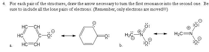 Solved 4. For each pair of the structures, draw the arrow | Chegg.com