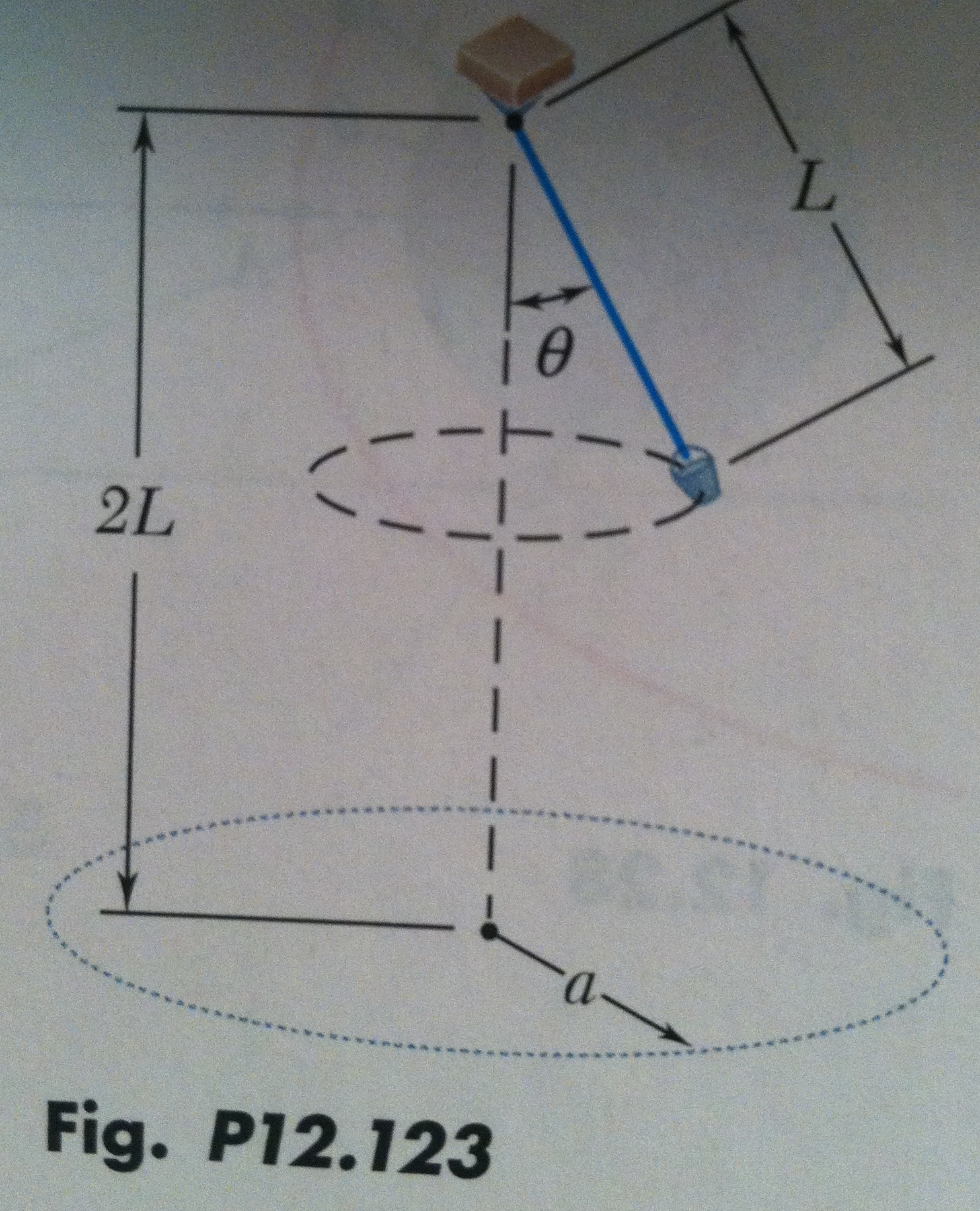 A bucket is attached to a rope of length l =