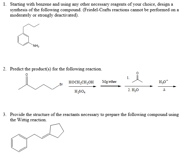 Solved 1. Starting With Benzene And Using Any Other | Chegg.com