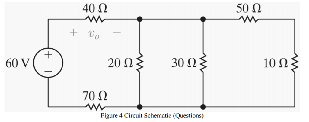 Solved 1- Use voltage division to determine the voltage v0 | Chegg.com