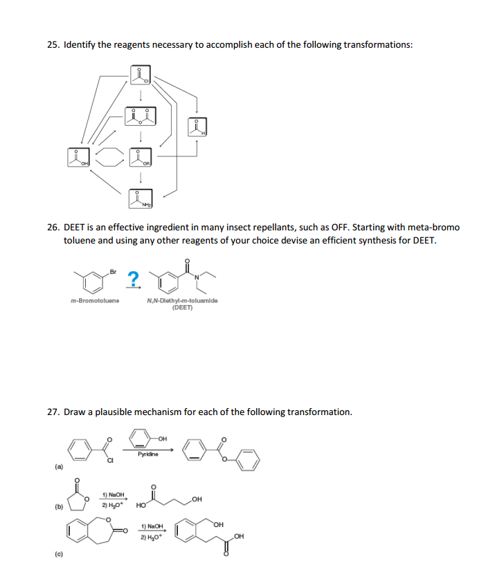 Solved Identify The Reagents Necessary To Accomplish Each Of | Chegg.com