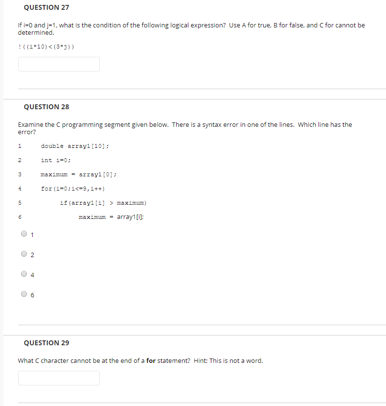 Solved QUESTION 27 If i-0 and j-1, what is the condition of | Chegg.com