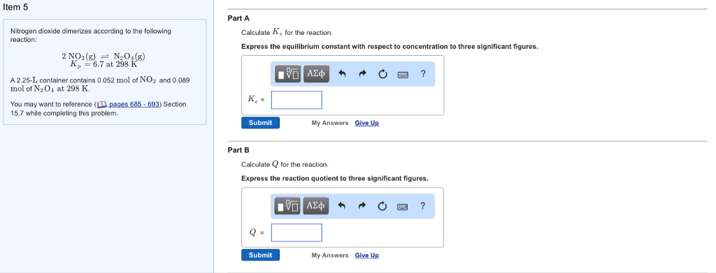 Solved Nitrogen dioxide dimerizes according to the following | Chegg.com