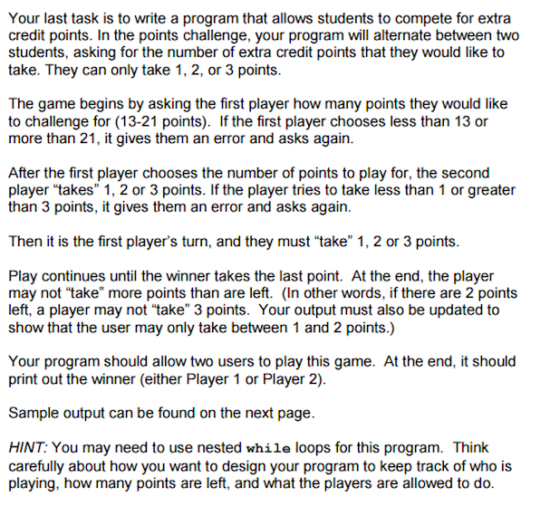 Python program help: instructions: sample output I | Chegg.com